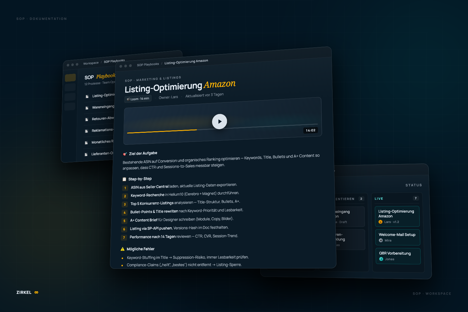ZIRKEL8 AI Playbooks — KI-gestützte SOPs und Automationen